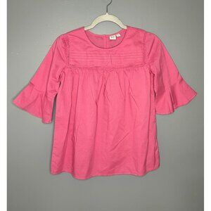Gap Kids Shirt Girls 2XL 13XL 160 CM Pink Flare Sleeve Boho Top Lace Cottagecore